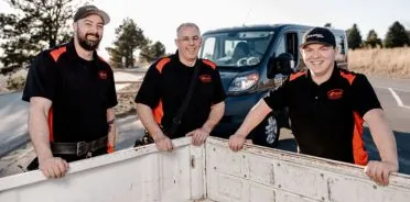 The Independent Lock and Parts team with the service van